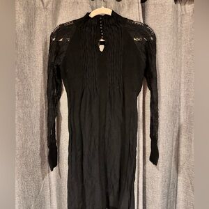 Black, long sleeve turtleneck, sweater dress